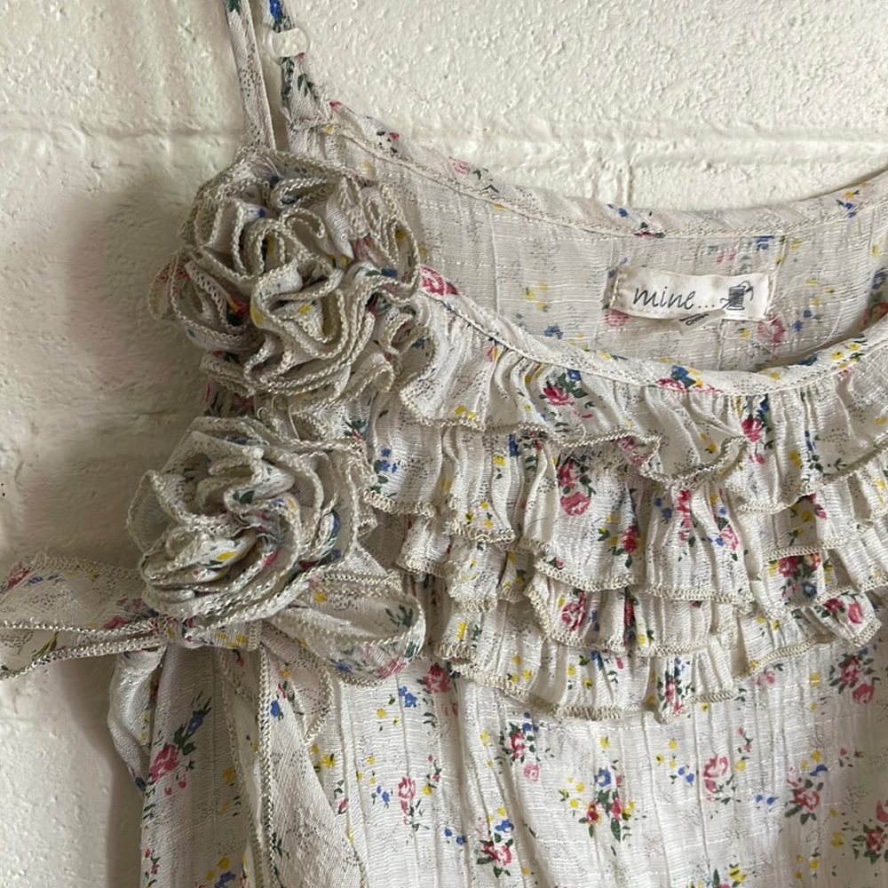 🍀3/50 MINE Ruffled Vintage Floral Top (M)
